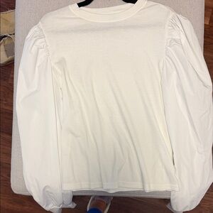 Elegant White Puff Sleeve Top